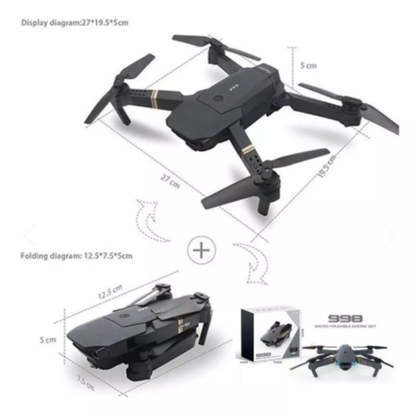 Drone 998 Pro, Plegable con Camara Wifi HD